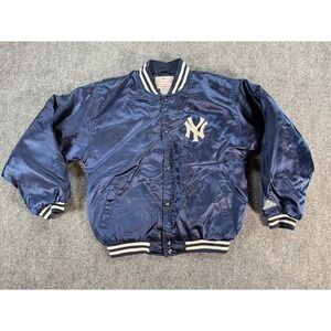 Vintage New York Yankees Jacket Youth Large Blue MLB Baseball Genuine Stuff‎ 90s